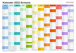 Praktische urlaubsplaner excel vorlage 2020. Kalender 2022 Schweiz In Excel Zum Ausdrucken