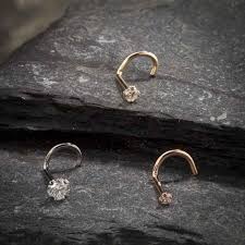 Tw) blue diamond 14k yellow gold nose ring bone 20g. Freshtrends Diamond Nose Stud 14k White Gold Nose Ring Petagadget