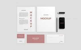 Branding Mockup Top Angle View Premium Psd Freepik Psd Business Card Flyer Mockup Business In 2020 Branding Mockups Mockup Branding