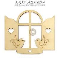 Ahşap Çiçekli Pencere Lazer Kesim Küçük Boy (7x7 cm) - Ahşap ...