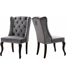 Maybe you would like to learn more about one of these? Grey Velvet Wing Back Tufted Dining Chair Set Of 2