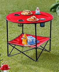 Create A Home Away From Home Starting With This Folding Camping Table With Shelf It Gives You A Table Folding Picnic Table Camping Table Camping Kitchen Table