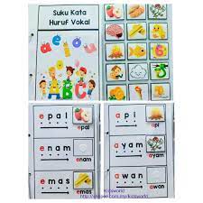 Bahasa melayu menyebut huruf vokal. Ready Made Buku Interaktif Suku Kata Huruf Vokal Bahasa Melayu Busy Book Shopee Malaysia