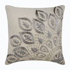 Silver Charmer Beige Linen Throw Pillow Cover In 2020 Glitter Pillows Decorative Pillow Cases Beige Pillow Cases
