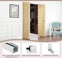 Two/Four Fold Sliding Door Fitting Set Folding Barn Door Bifold Sliding  Door Fitting Folding Door Kit Two/Four Swivel Wheels