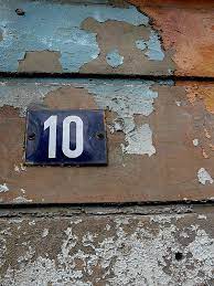 Distinctions™ flush mount house number in brushed nickel; Vorwerkstrasse House Number 10 Hamburg Germany Cool Numbers 10 Things Letters And Numbers