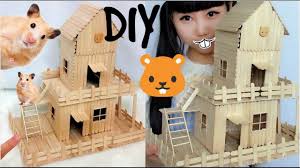 How diy hamster house by bamboo sticks | learn to build a house for pets mouse creative channel of. Diy Hamster House 2 Floors Out Of Popsicle Sticks Pinterest Inspired Diy Youtube