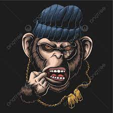 Monkey Gangster Head Vector Illustration Cool Hat Swag Vector, Cool, Hat,  Swag PNG and Vector with Transparent Background for Free Download