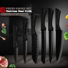 Maybe you would like to learn more about one of these? Professional Kitchen Knives Set Black Coating Knife Vegetable Santoku Cleaver Stainless Steel Chef Cooking Knives Set Buy At A Low Prices On Joom E Commerce Platform