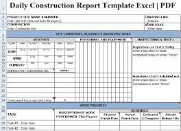 Daily Construction Report Template Excel Pdf Exceltemple