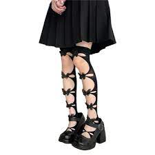 Amazon.co.jp: 中空パンスト高弾性ボディコン包帯中空弓パイナップル黒靴下皮膚貫通ストッキング女性のための : ファッション