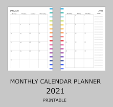 Monthly Planner 2021 Calendar Printable Pdf In 2020 Monthly Planner Calendar Printables 2021 Calendar