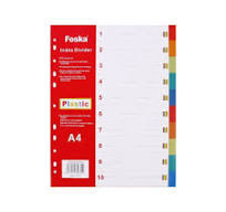 A4 Multicolour 10 Part Tab Dividers with Writable Cover for ...