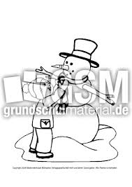Ausmalbild Schneemann 5 Ausmalbilder Winter Jahreszeiten Hus Klasse 1 Grundschulmaterial De
