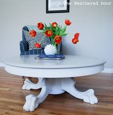 Asian coffee table decorated with gold painting. Grey And White Claw Foot Pedestal Coffee Table The Weathered Door