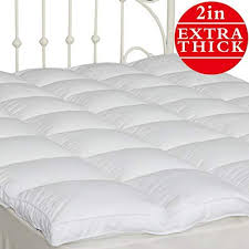 Sufuee King Mattress Topper Down Alternative Overfilled 2 Hotel Quality Pillows Firm Pillows Mattress Covers
