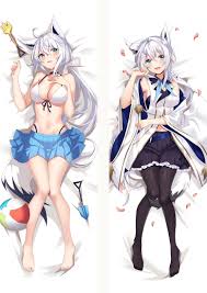 Virtual YouTuber Shirakami Fubuki Anime Dakimakura Pillow Cover 