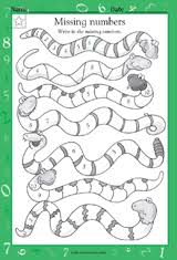Grade 1 subtraction worksheets on single digit subtraction with missing numbers (minuend or subtrahend). Missing Numbers Math Practice Worksheet Grade 1 Teachervision