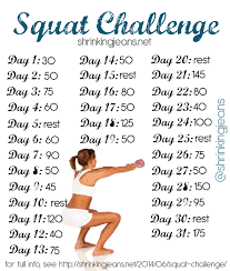 31 Day Squat Challenge Free Monthly Workout Calendar Plus