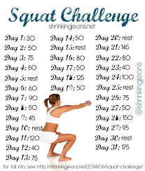 31 day squat challenge free monthly workout calendar plus