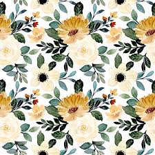 Classic wallpaper seamless vintage flower pattern background. Green Yellow Floral Watercolor Seamless Pattern Watercolor Flowers Pattern Floral Watercolor Floral Watercolor Background