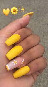 25 Most Favorite Square Nail Designs For Teenager Wedding Acrylic Nails Coffin Nails Matte Yellow Nails