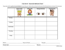 positive behavior chart worksheets teaching resources tpt