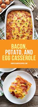 Potatoes o' brian, easy slow cooker brunswick stew, breakfast bacon and egg casserole, etc. Bacon Potato And Egg Casserole