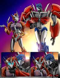 Causeway And Optimus Comic By Tone Chan By Lady Elitaone Arts Deviantart Com On Deviantart Optimus Prime Art Transformers Comic Transformers Funny