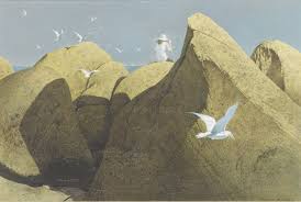 Sea Wind Robert Vickrey Tempera And Sand On Paperboard 24 X 36 Private Collection Marine Art Remsen Magic Realism