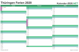 Tiderna i kalender för januari 2021 kan avvika om du till exempel bor i norra eller södra sverige. Ferien Thuringen 2020 Ferienkalender Ubersicht