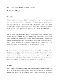 Contoh perkembangan islam di indonesia bidang kesenian. Doc Islam Kultural Yes Islam Politik Noway Teuku Fasya Academia Edu