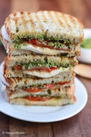 Homemade Grilled Mozzarella Sandwich With Pesto And Tomato That S Easy To Assemble And Bursting With Flavor Lunch Never Look Mozzarella Sandwich Food Recipes