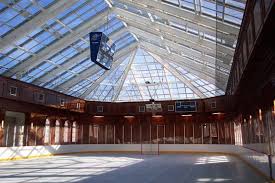 Synthetic ice rink board ice rink in backyard. 14 Homes With Private Ice Rinks Photos Backyard Hockey Rink Backyard Rink Outdoor Rink