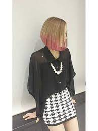 ピンクグラデの前下がりショートボブ l001457455 アース 盛岡南店 hair make earth のヘアカタログ ホットペッパービューティー ボブ ギャル ボブ スタイル