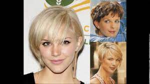 An asymmetrical cut featuring longer pieces at the front which gradually becomes shorter at the back elongates a square face. Short Haircut Square Face Fine Hair Youtube
