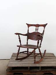 Antique Rocking Chair With Tooled Leather Seat Antique Rocking Chairs Rocking Chair Wooden Rocking Chairs