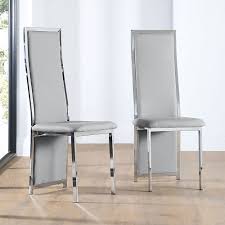 Check out our grey leather chair selection for the very best in unique or custom, handmade pieces from our chairs & ottomans shops. Celeste Light Grey Leather And Chrome Dining Chair Furniture And Choice