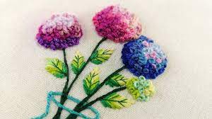 Hand Embroidery Ideas Hydrangea Flowers French Knot Free Pattern Embroidery Flowers Pattern Hand Embroidery Designs Hand Embroidery