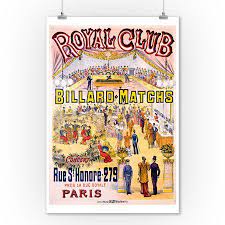 Royal Club Billard Matchs Vintage Poster France 9x12 Art Print Wall Decor Travel Poster Frenchdecor France Art Vintage Posters Free Canvas