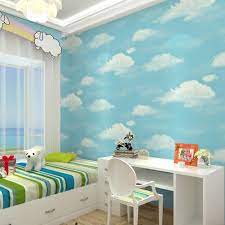 Childrens wallpaper for the bedroom & nursery. Blue Sky And White Clouds Wallpaper Sweet Kids Room Wallpaper Boys And Girls Wallpapers Bedroom Wallpaper Clouds A Amazon Co Uk Diy Tools