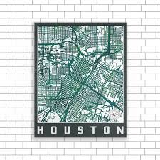 Houston Texas City Street Map Print Houston Map Print Map Etsy Street Map Houston Map Map Print