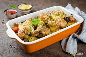 картошка с грибами и курицей в духовке с майонезом Kurinye Nozhki S Kartofelem I Gribami V Duhovke