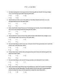 Dalam sebuah kotak ada 5 bola warna berapakah peluang terambil bola warna merah jika diambil satu bola secara acak? P E L U A N G
