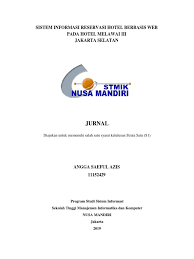 Jurnal Sistem Informasi Reservasi Hotel Berbasis Web Pada Hotel Melawai Iii Jakarta Selatan | PDF