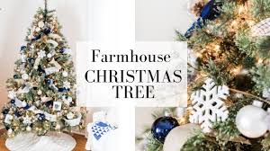 Don't forget to grab some ornament hooks, and a stand or two! Blue And White Farmhouse Christmas Tree Farmhouse Christmas Decor Youtube