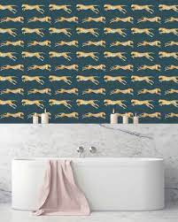 If you are looking for leopard bathroom decor you've come to the right place. Leopard Bathroom Wallpaper Blue Creative Lab Amsterdam
