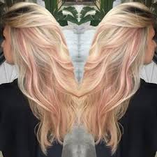 Pastel Pink Highlights In Blonde Hair Google Search Peekaboo Hair Blonde Hair With Highlights Ombre Hair At Home