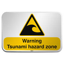 A major, shallow earthquake off the alaskan peninsula late wednesday prompted tsunami warnings for much of the gulf of alaska coastline. Iso Safety Sign Warning Tsunami Hazard Zone Brady Part 306465 Brady Brady Co Uk