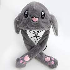 Bunny Hat With Moving Ears Bunny Plush Bunny Hat Cute Hats